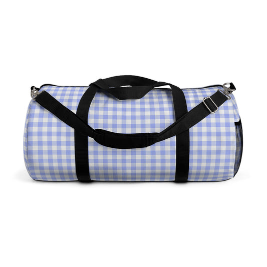 Blue Gingham Duffel Bag