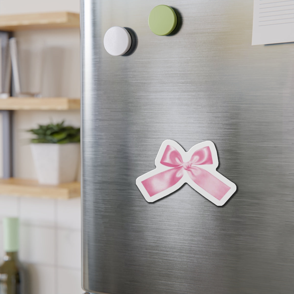 Pink Bow Die-Cut Magnets