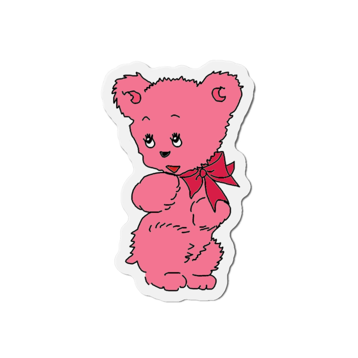 Pink Bear Die-Cut Magnets