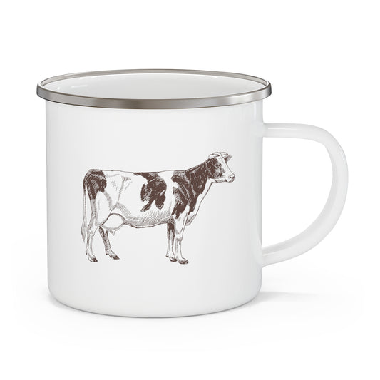 Brown Cow Enamel Mug