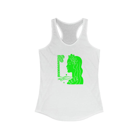 Green Tropical Girl Racerback Tank