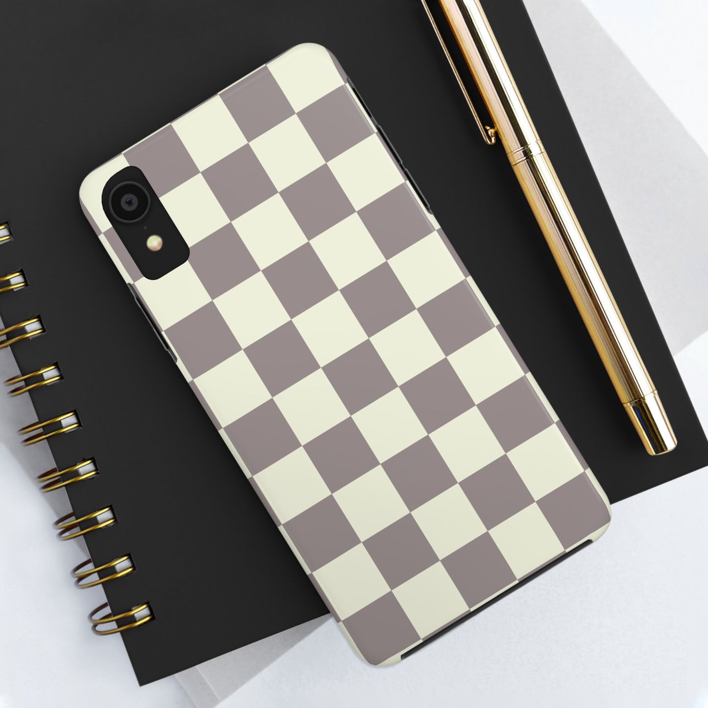 Checkerboard Tough Phone Case in Light