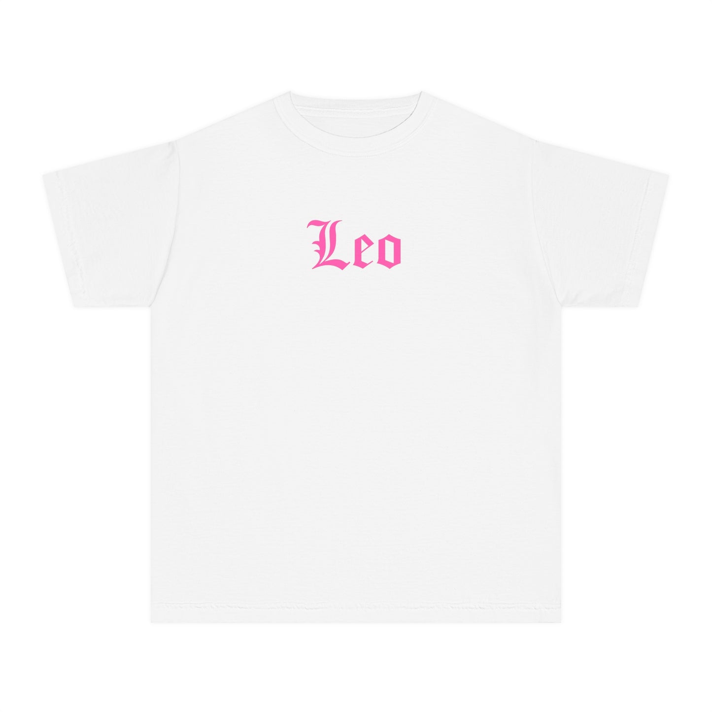 Leo Pink Text Baby Tee