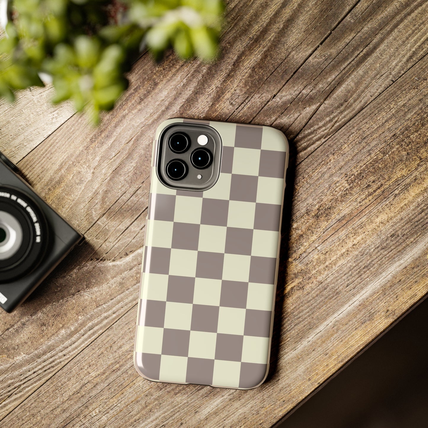 Checkerboard Tough Phone Case in Light