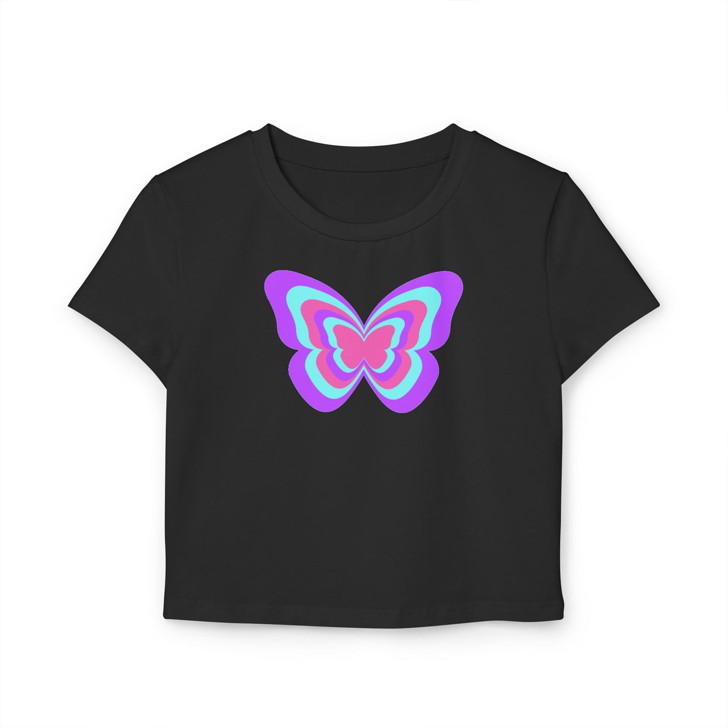 Pink and Purple Butterfly Organic Cotton Baby Tee