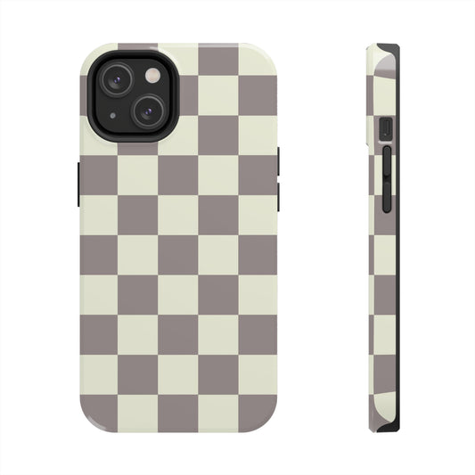 Checkerboard Tough Phone Case in Light