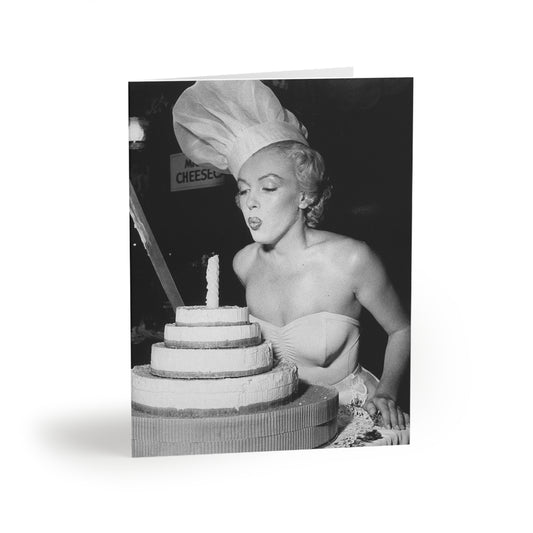 Marilyn Monroe Birthday Cake Chef's Hat Card Set