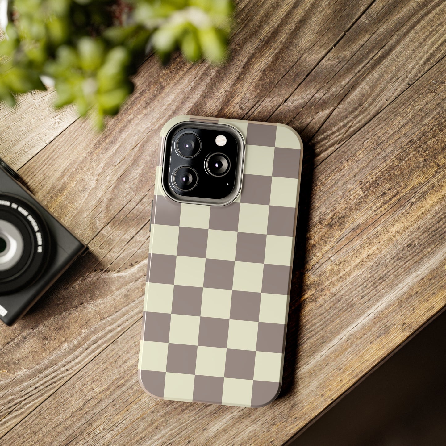 Checkerboard Tough Phone Case in Light