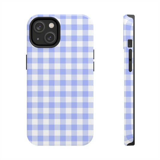 Blue Gingham Tough Phone Case