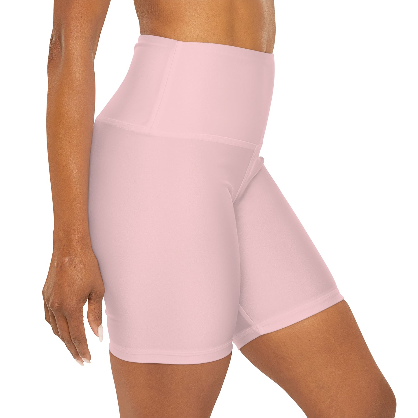 Blush Pink High Waisted Yoga Shorts