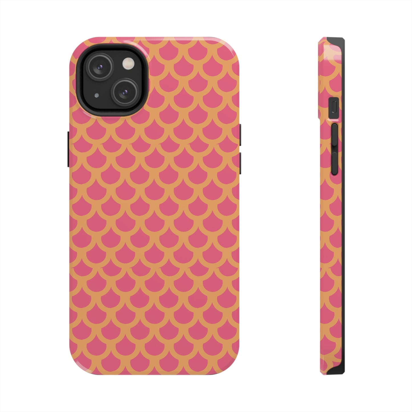 Pink and Orange Mermaid Scale Print Tough Phone Case