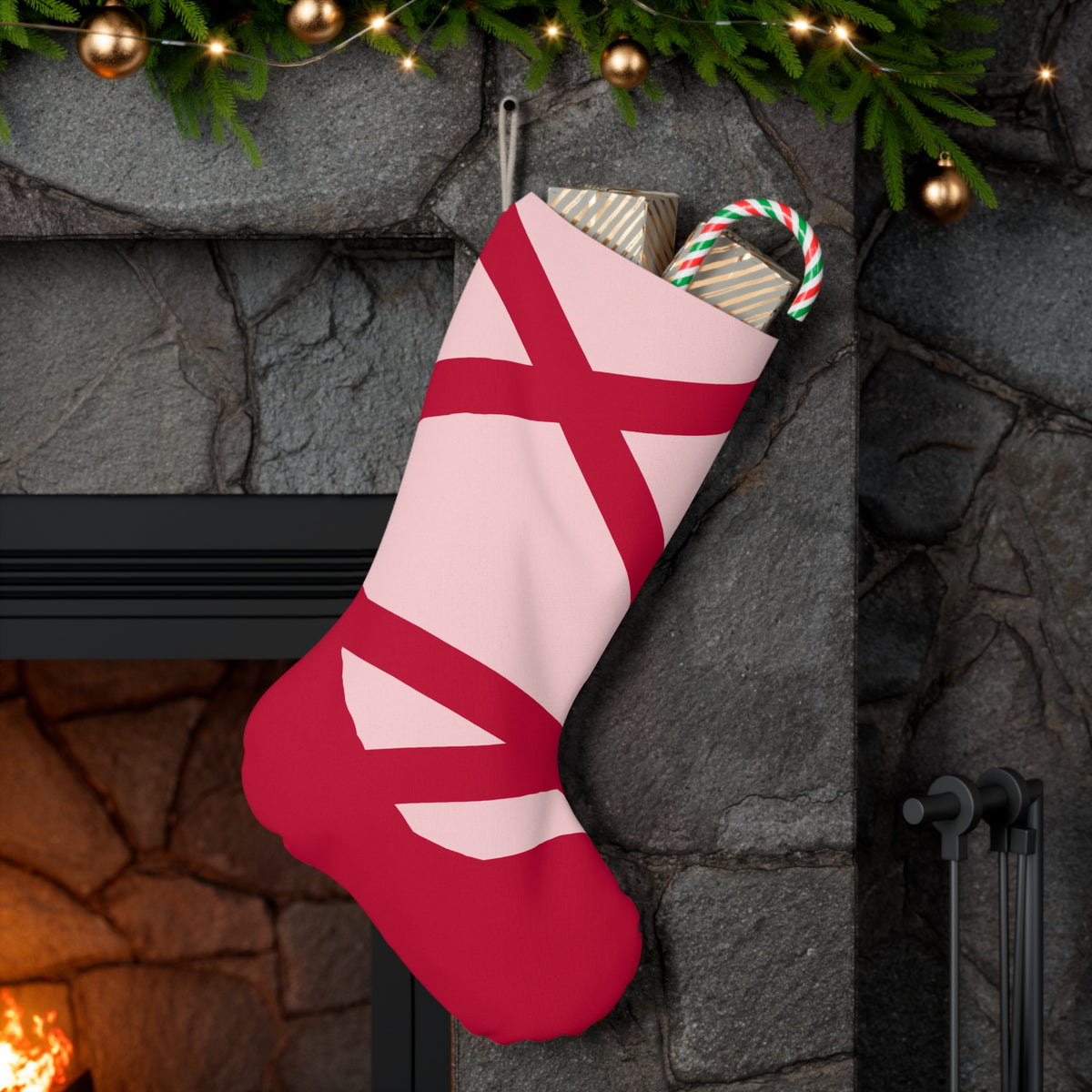 Red Ballet Slipper Christmas Stocking
