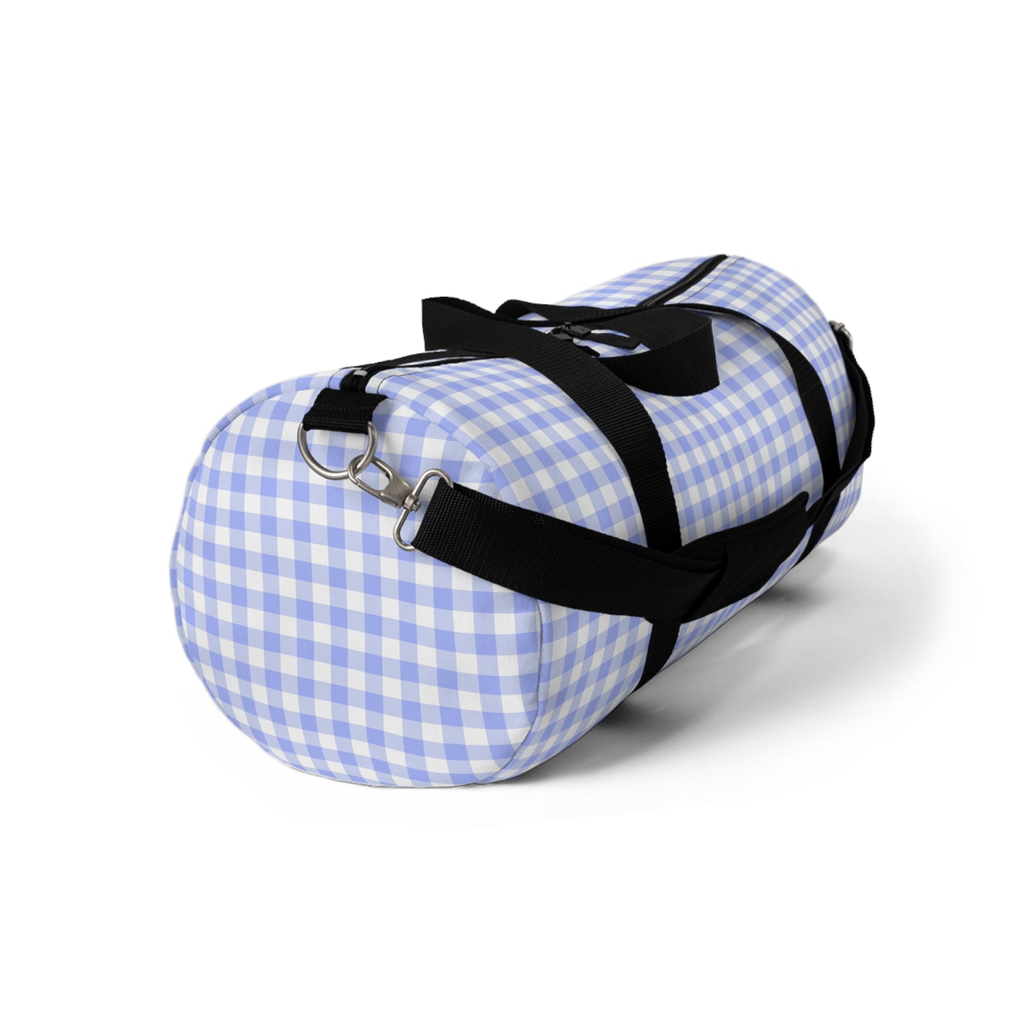 Blue Gingham Duffel Bag