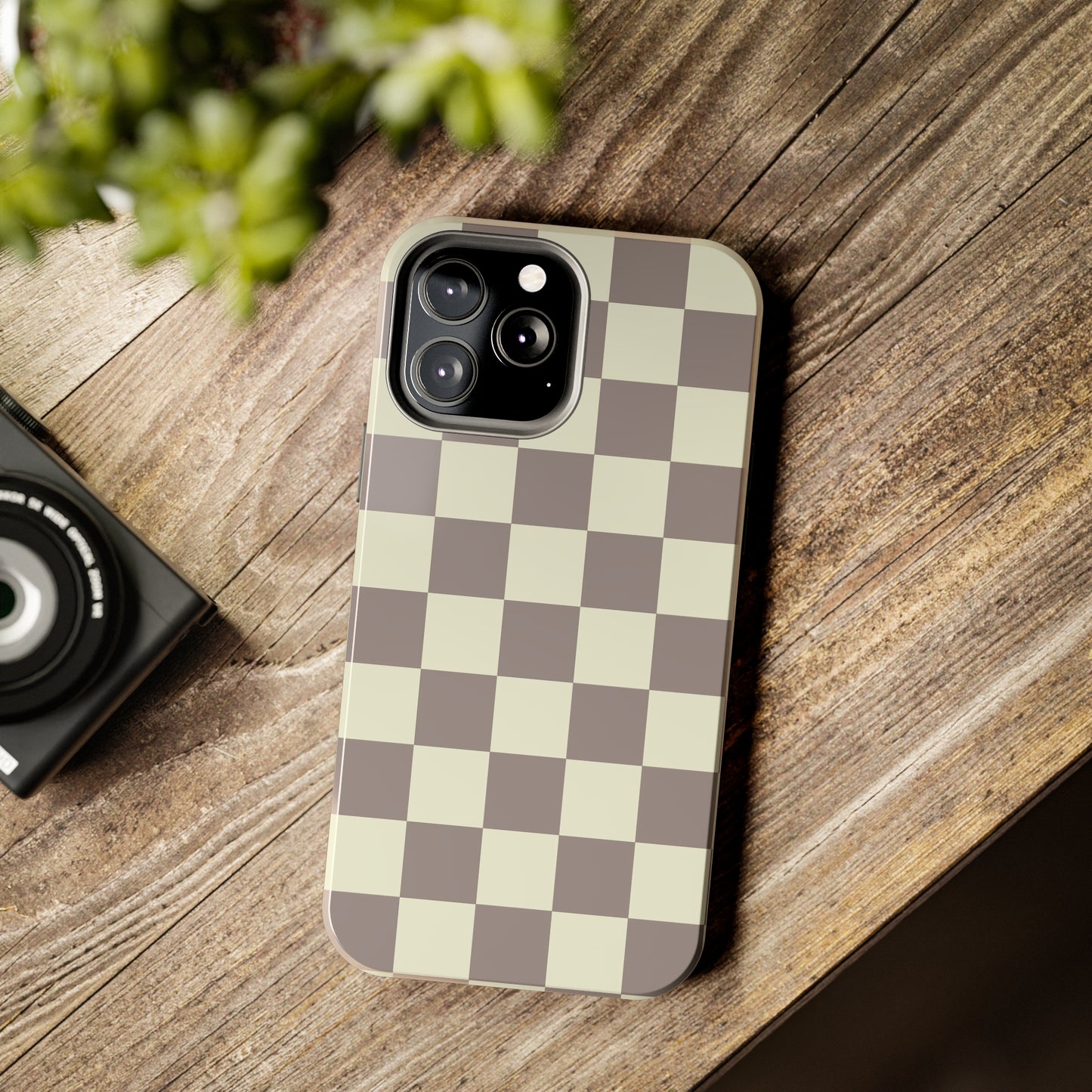 Checkerboard Tough Phone Case in Light