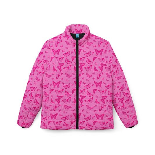 Pink Butterfly Print Coat