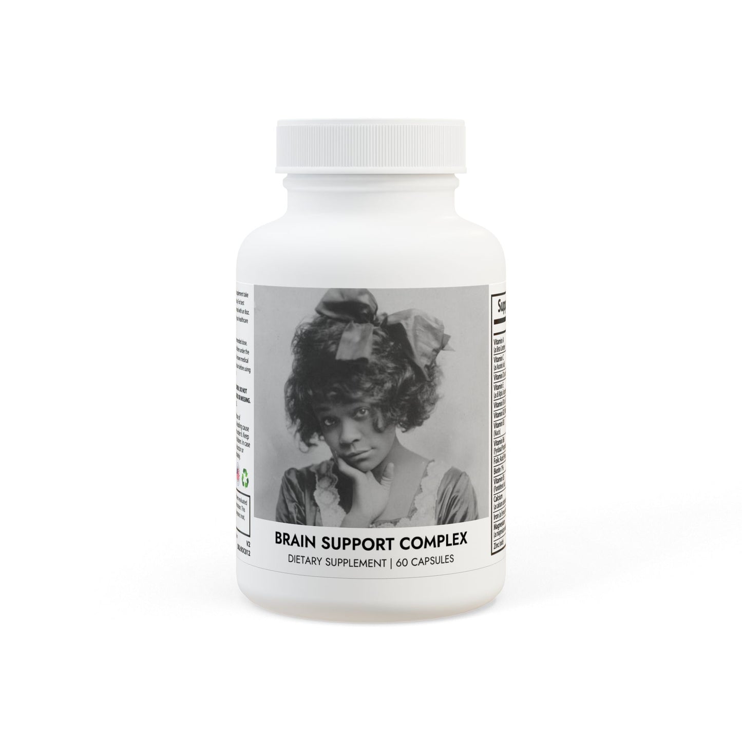 Black Woman with Bow Brain Support Complex Supplement