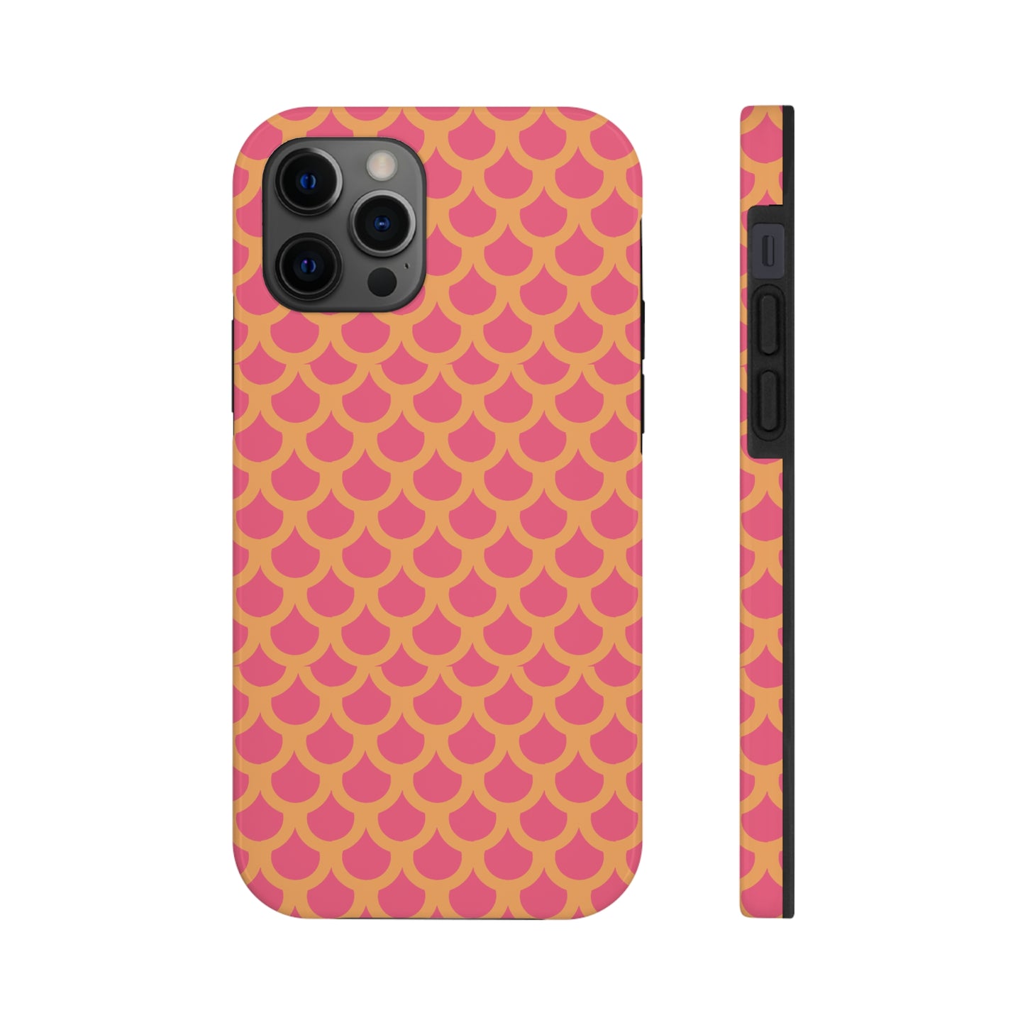 Pink and Orange Mermaid Scale Print Tough Phone Case