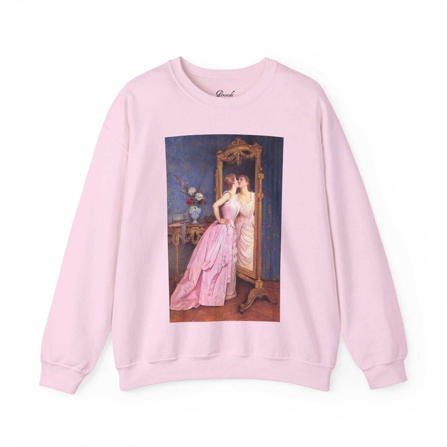 Girl Kissing Her Reflection Sweatshirt