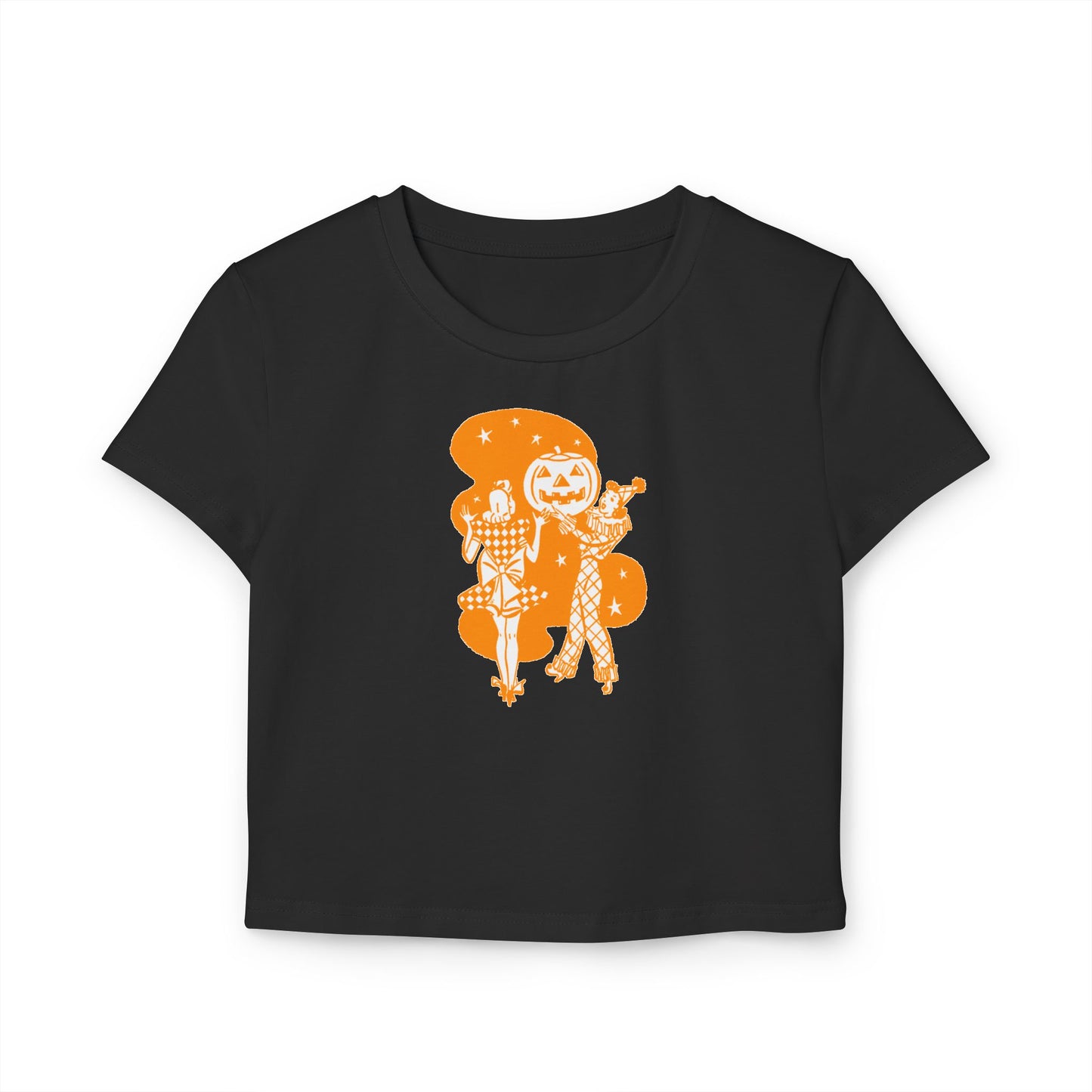 Orange Retro Ladies with Pumpkin Organic Cotton Baby Tee