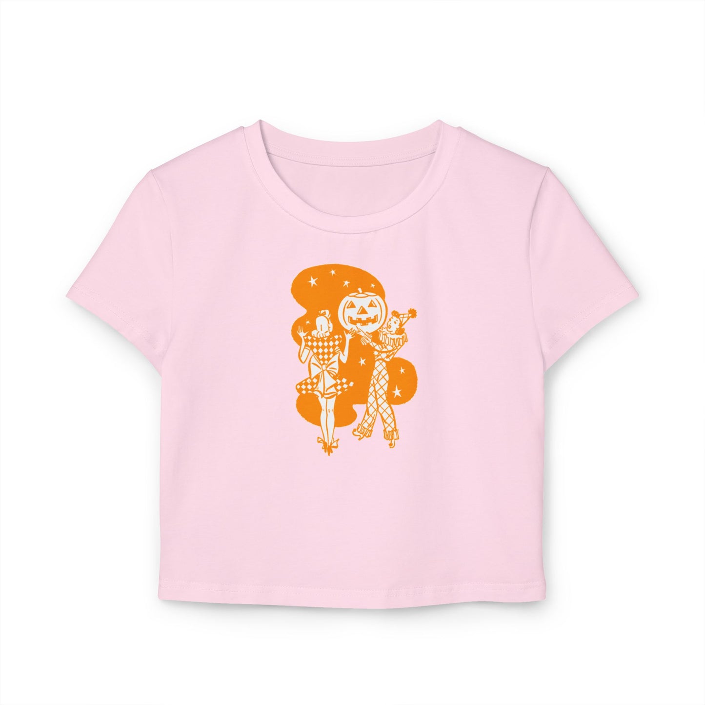 Orange Retro Ladies with Pumpkin Organic Cotton Baby Tee