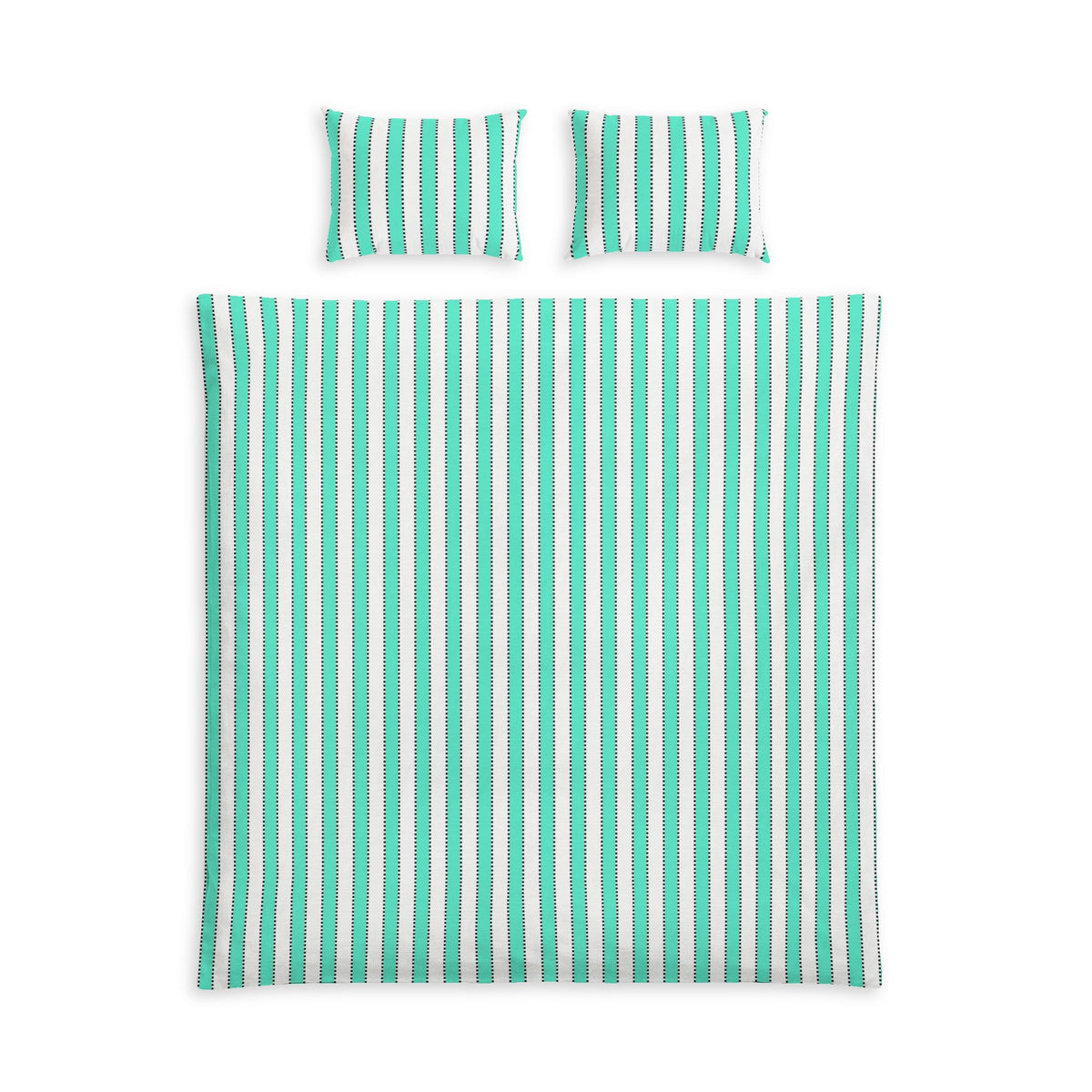 Marie Antoinette Blue Stripe Cotton Bed Set