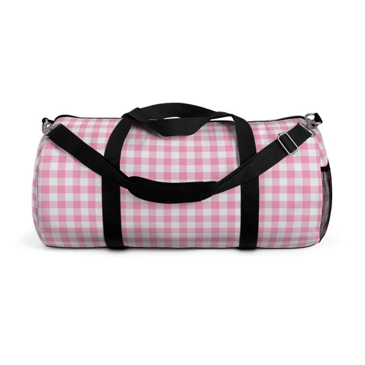 Pink Gingham Duffel Bag