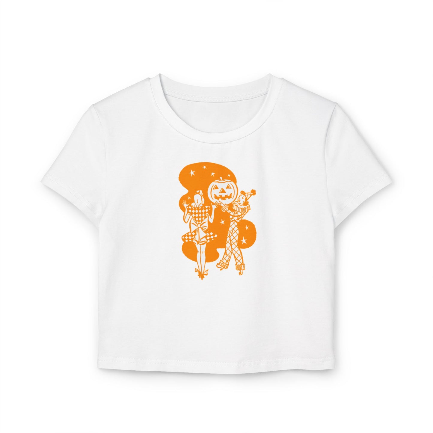 Orange Retro Ladies with Pumpkin Organic Cotton Baby Tee
