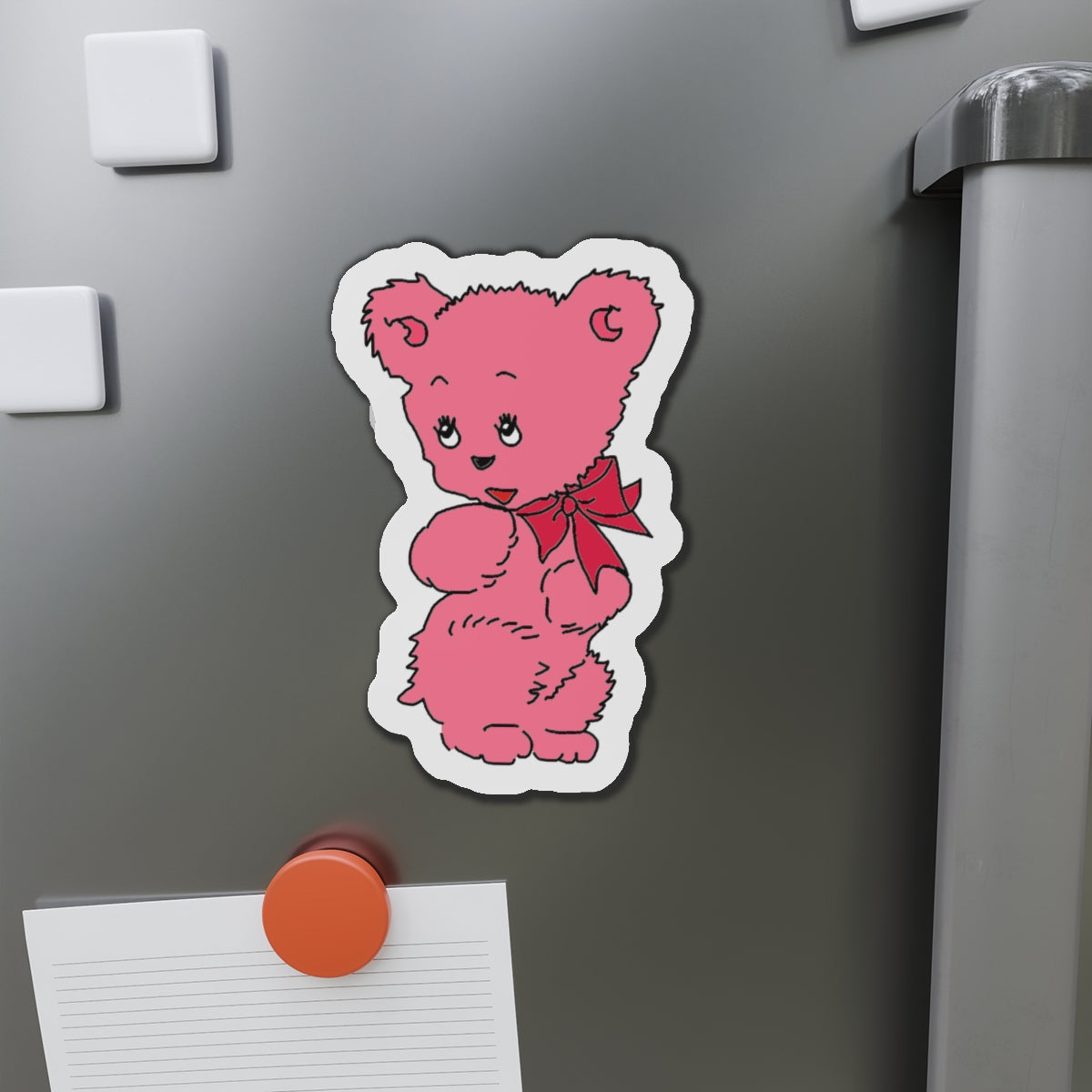 Pink Bear Die-Cut Magnets