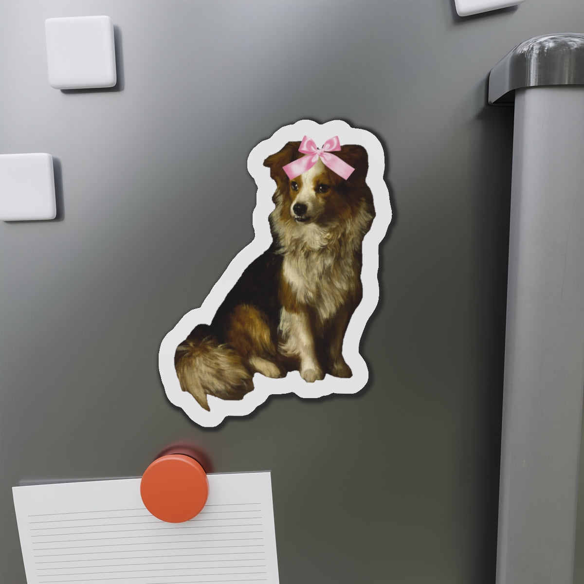 Dog with Bow Die-Cut Magnets