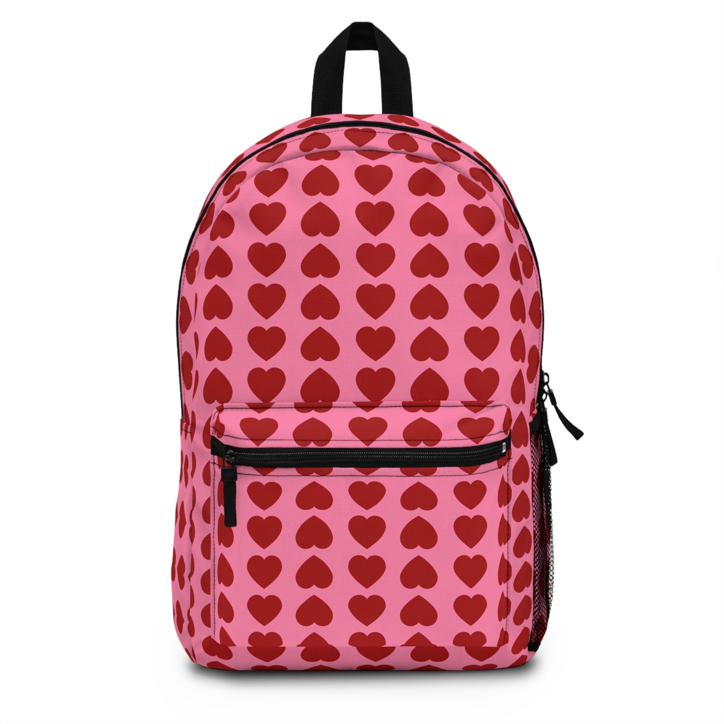 Red Heart Print Backpack