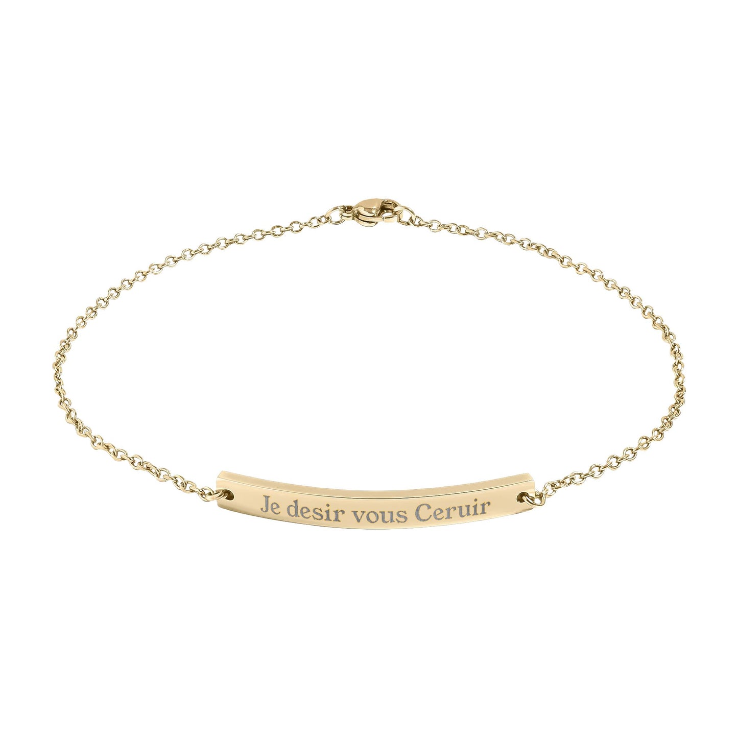 Je desir vous Ceruir Engraved Curved Bar Anklet