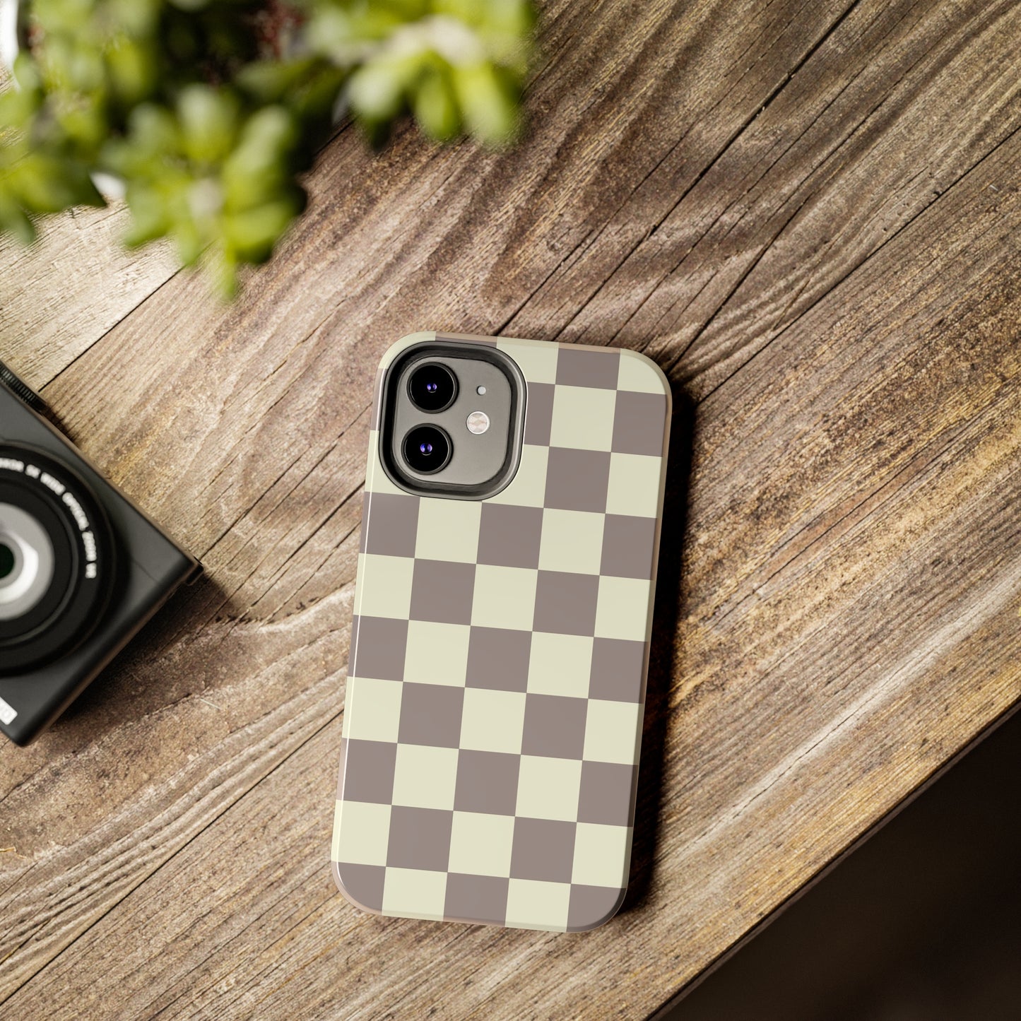 Checkerboard Tough Phone Case in Light