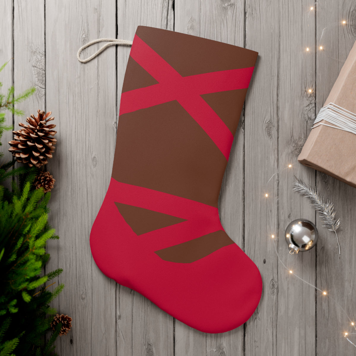 Red Ballet Slipper African American Christmas Stocking