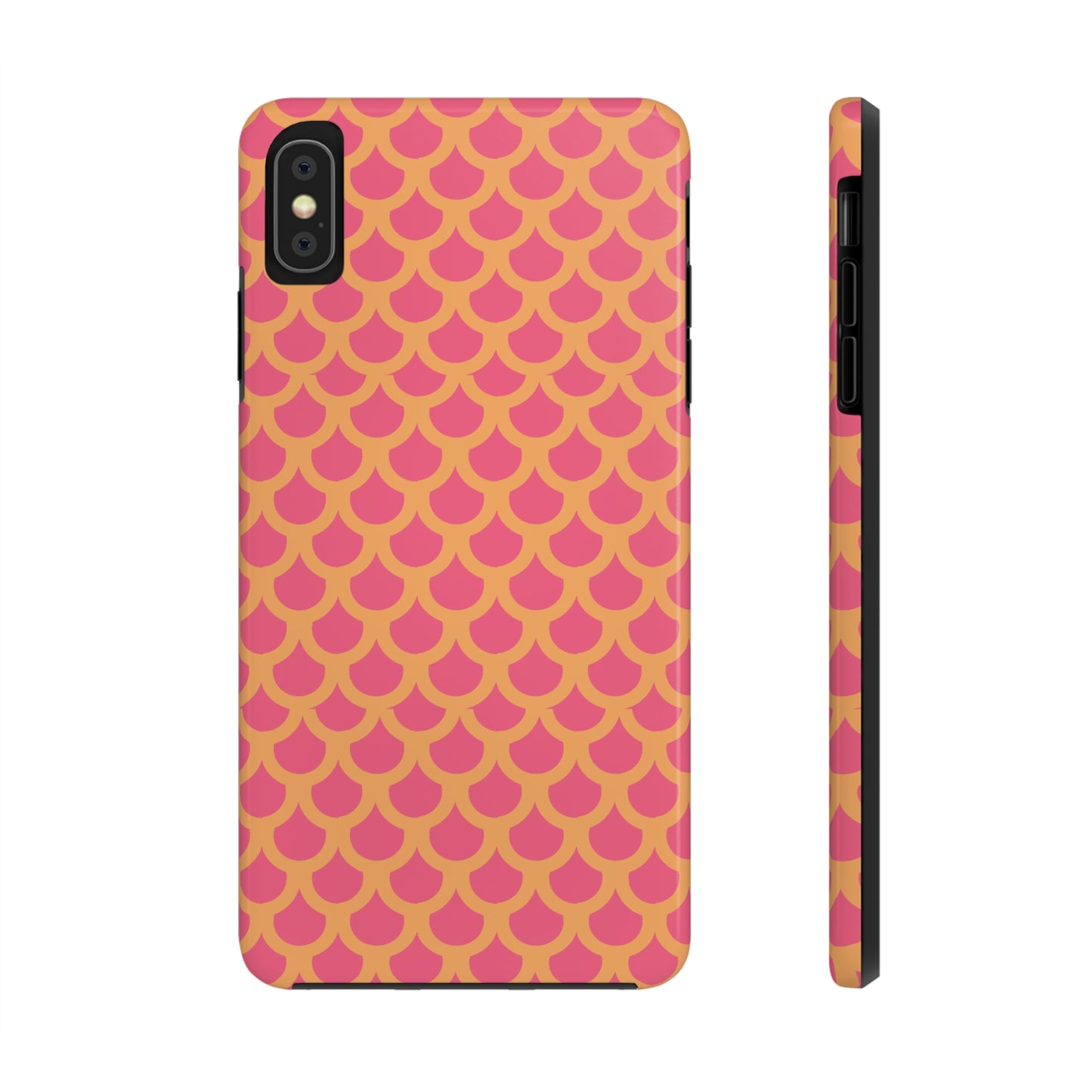 Pink and Orange Mermaid Scale Print Tough Phone Case