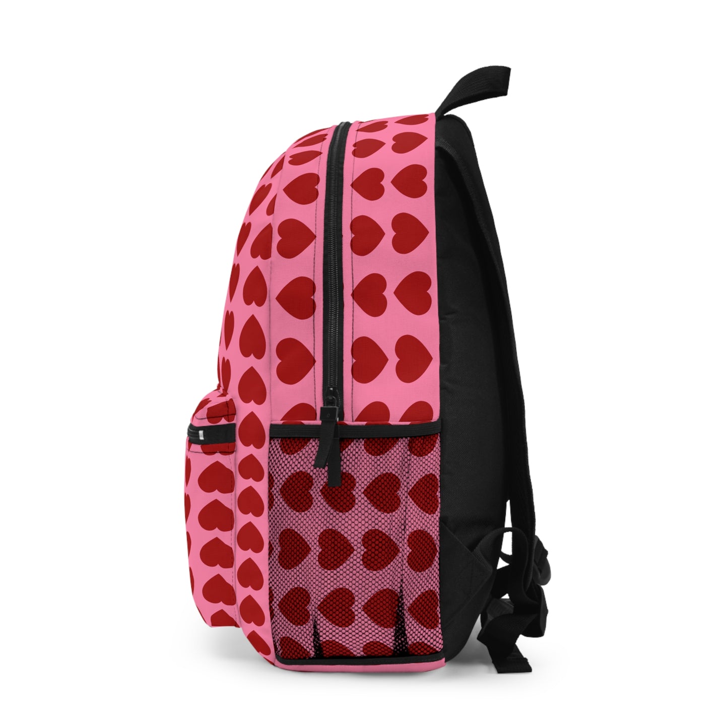 Red Heart Print Backpack