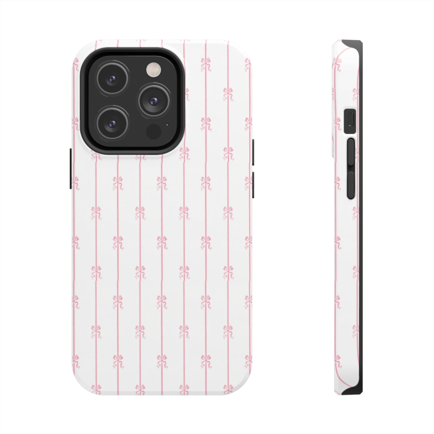 Pink Bows and Stripes Tough Phone Case