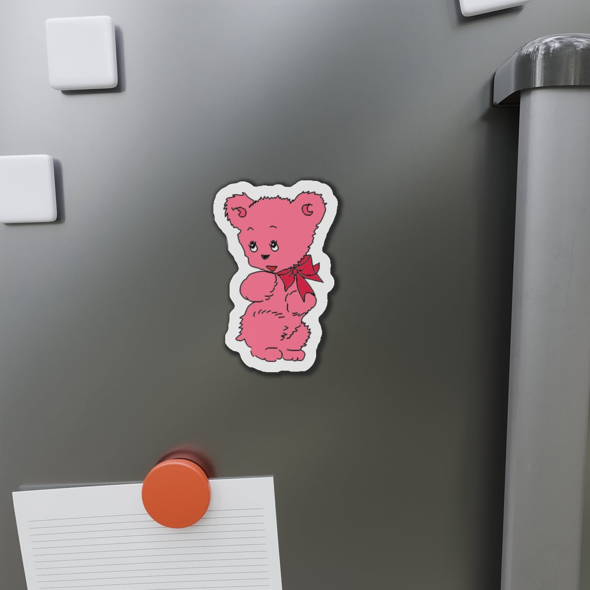 Pink Bear Die-Cut Magnets