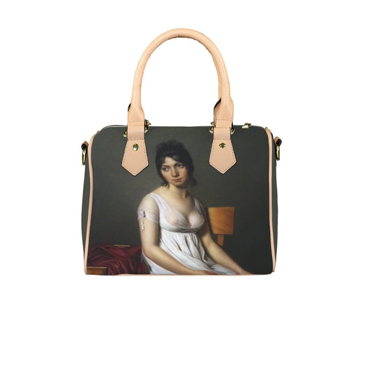 Woman in White Handbag