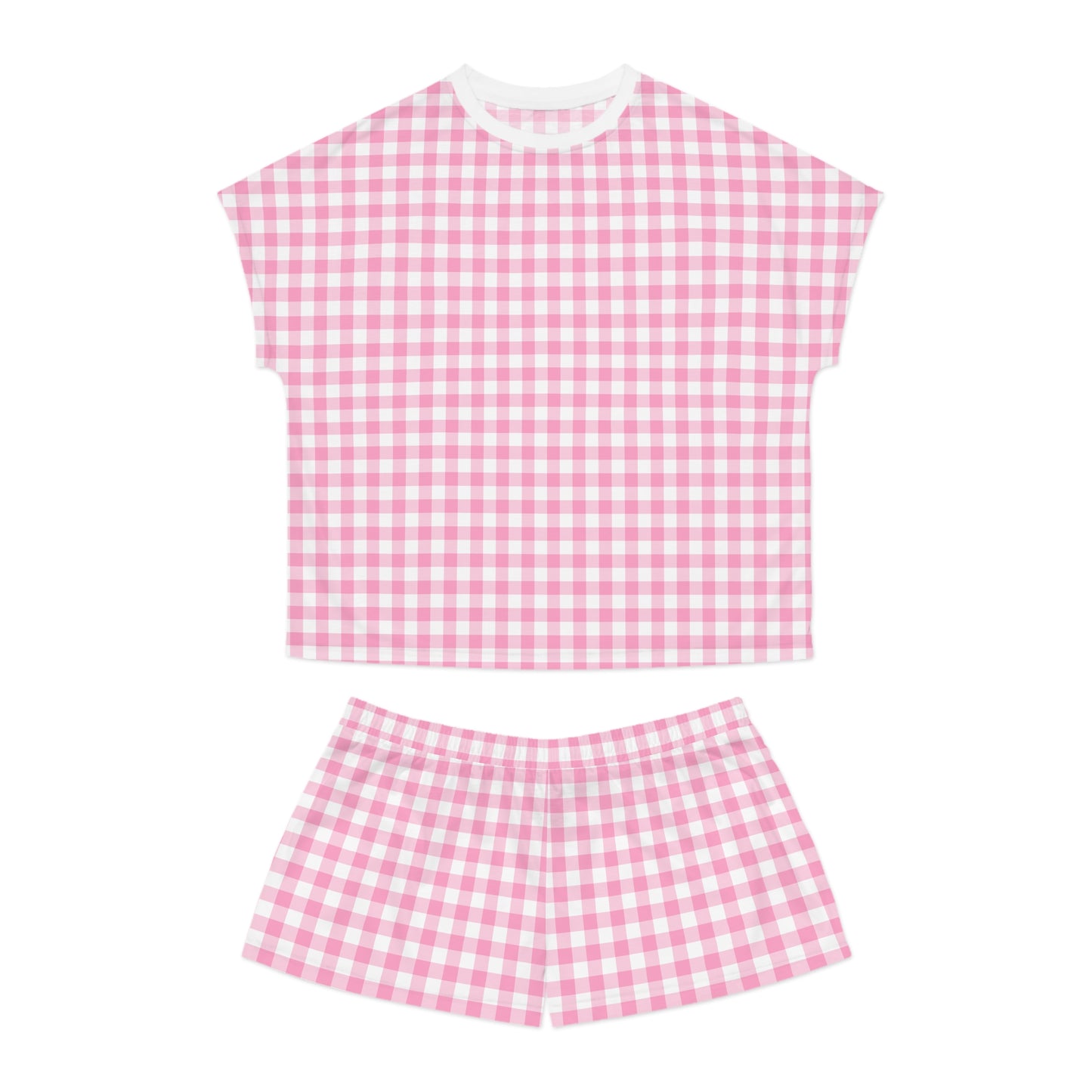 Pink Gingham Short Pajama Set
