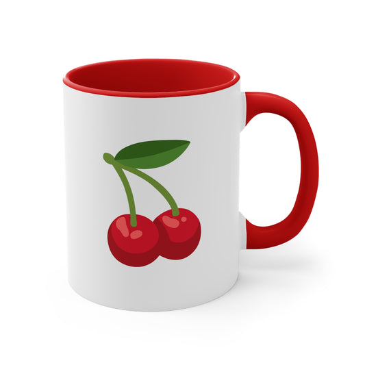 Cherry Emoji Accent Mug