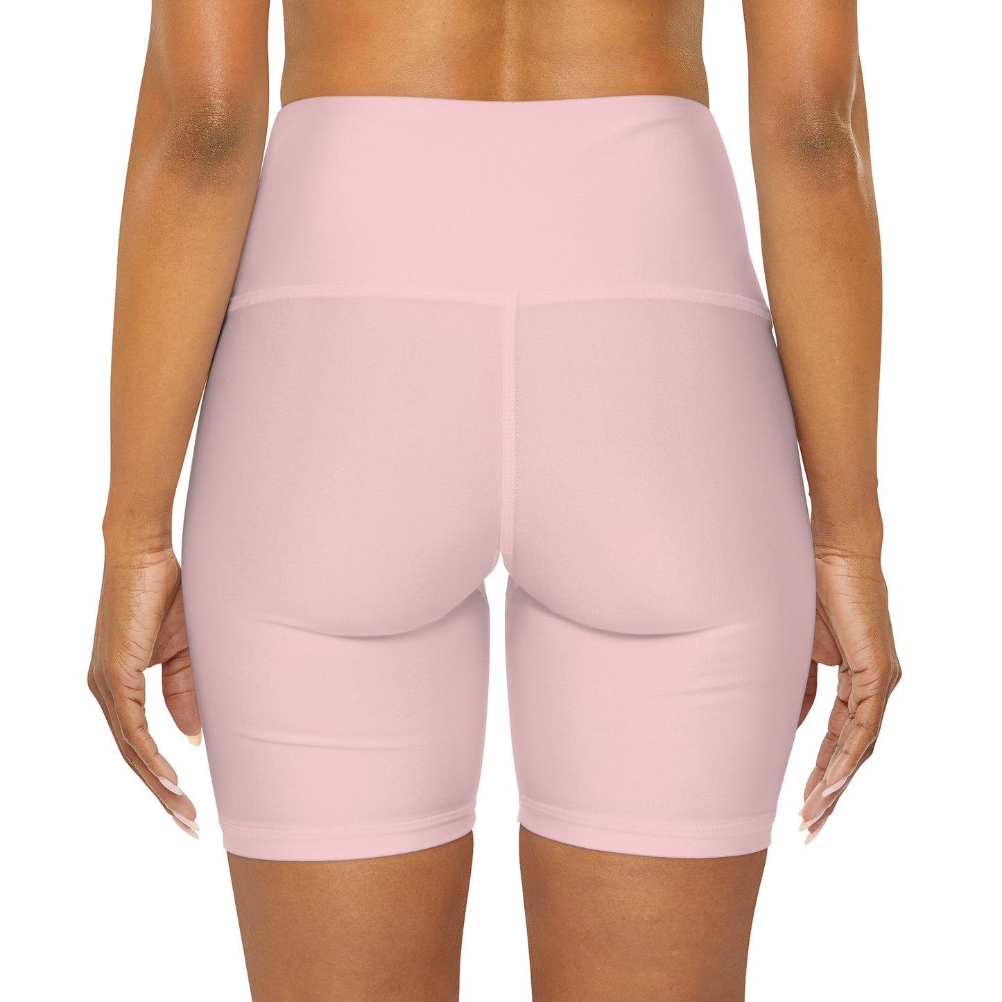 Blush Pink High Waisted Yoga Shorts