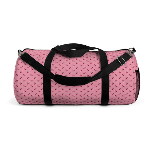 Pink Cherry Print Duffel Bag