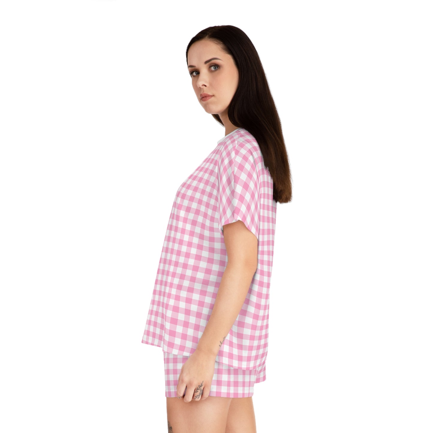 Pink Gingham Short Pajama Set
