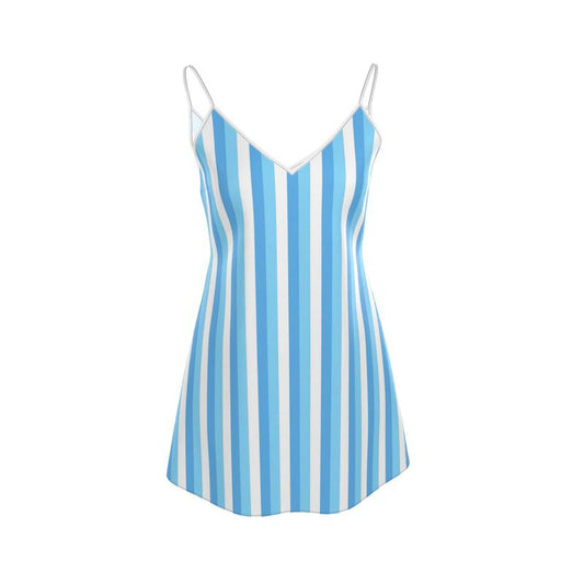 Penelope Blue Stripe Mini Slip Dress