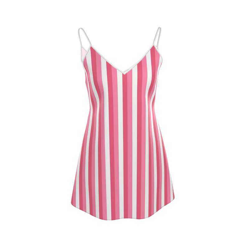 Penelope Pink Stripe Mini Slip Dress