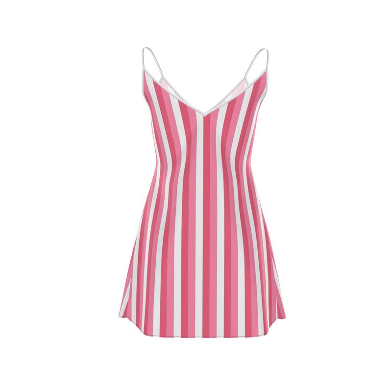 Penelope Pink Stripe Mini Slip Dress