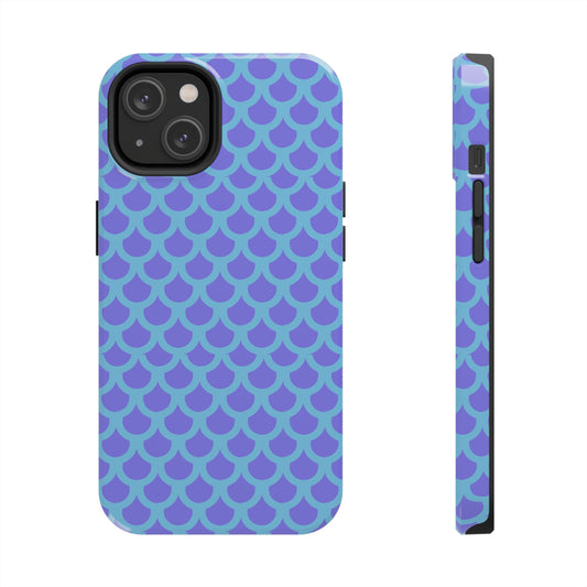 Blue and Purple Mermaid Scale Print Tough Phone Case