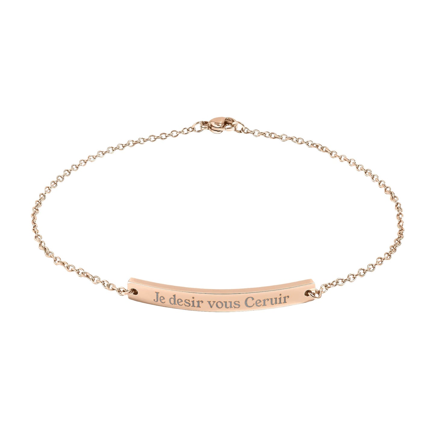Je desir vous Ceruir Engraved Curved Bar Anklet