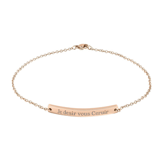 Je desir vous Ceruir Engraved Curved Bar Anklet