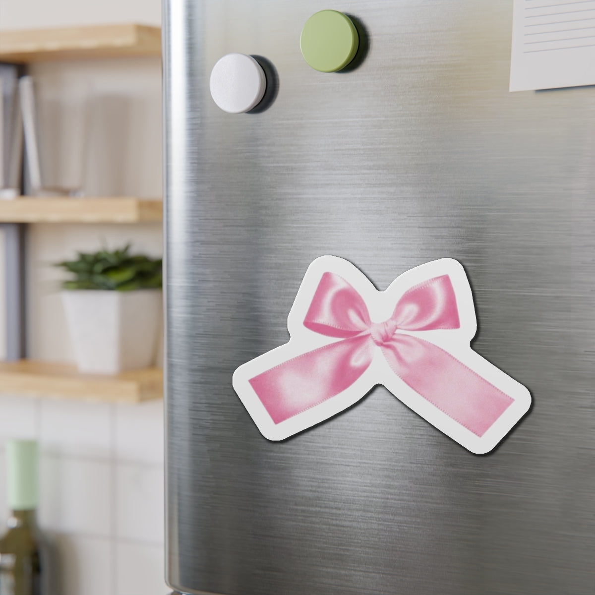 Pink Bow Die-Cut Magnets